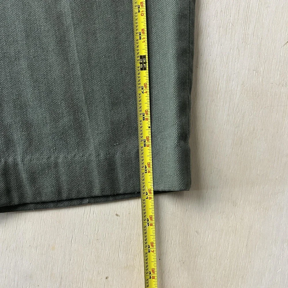 Vintage Green Twill Chino Pants Mens 42x29 Straight Regular Fit Casual Workwear